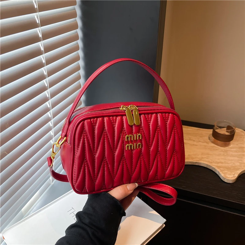 

New Fashion Leather Crossbody Bag For Women, Designer Shoulder Bag With Chain Strap, Elegant Ladies Zipper Handbag