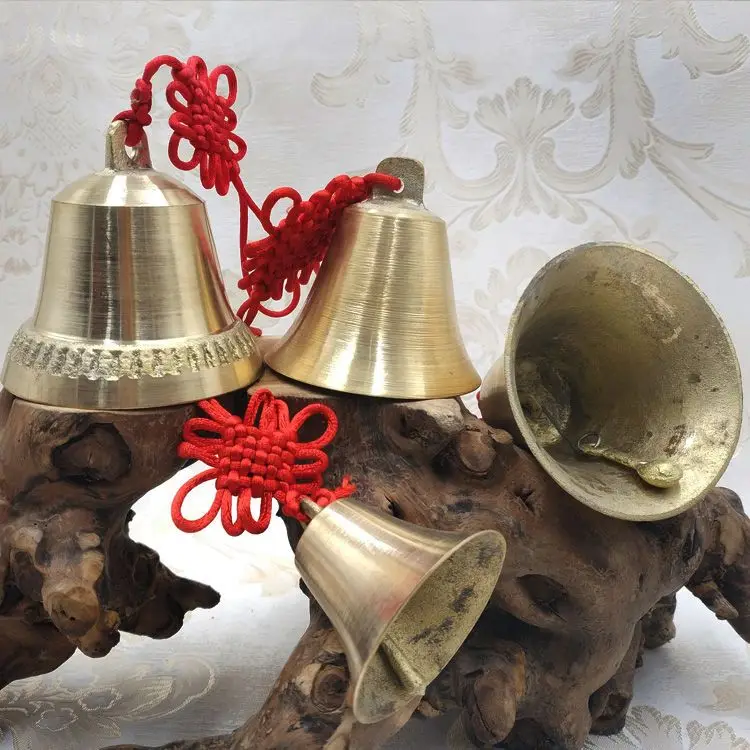 high-end-feng-shui-bronze-wind-chimes-home-decor-amulet-five-emperor-copper-coin-bell-small-size-five-color-thread-copper-bell