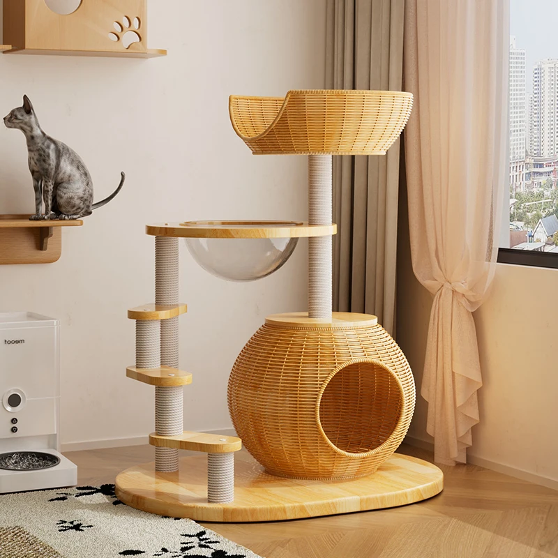 

Solid wood cat climbing frame cat tree integrated multi-cat use does not occupy an area of sisal bantam cat