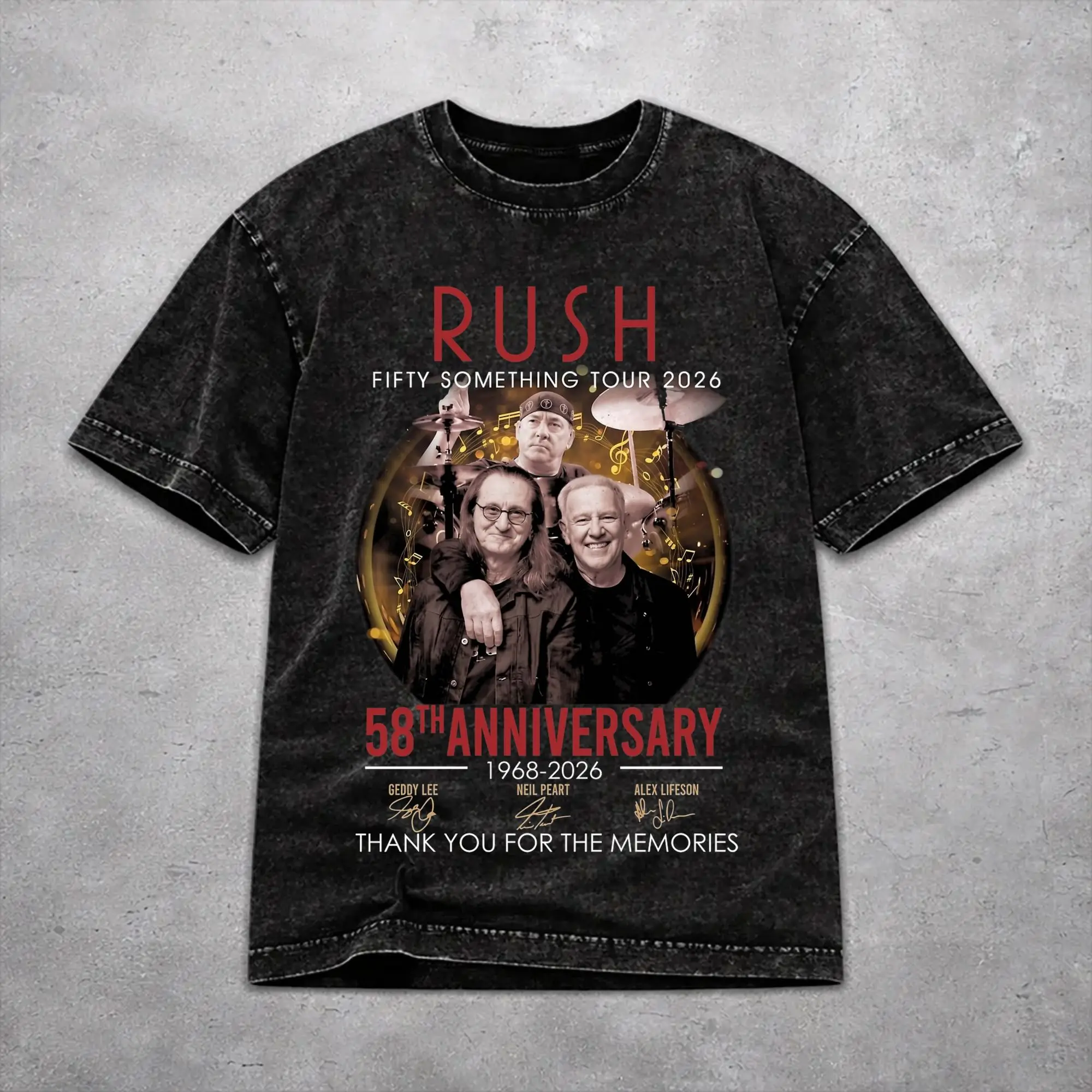 Men Women Rush Band Tour 2026 T Shirt Graphic Washed Vintage  Harajuku Outfit Tees