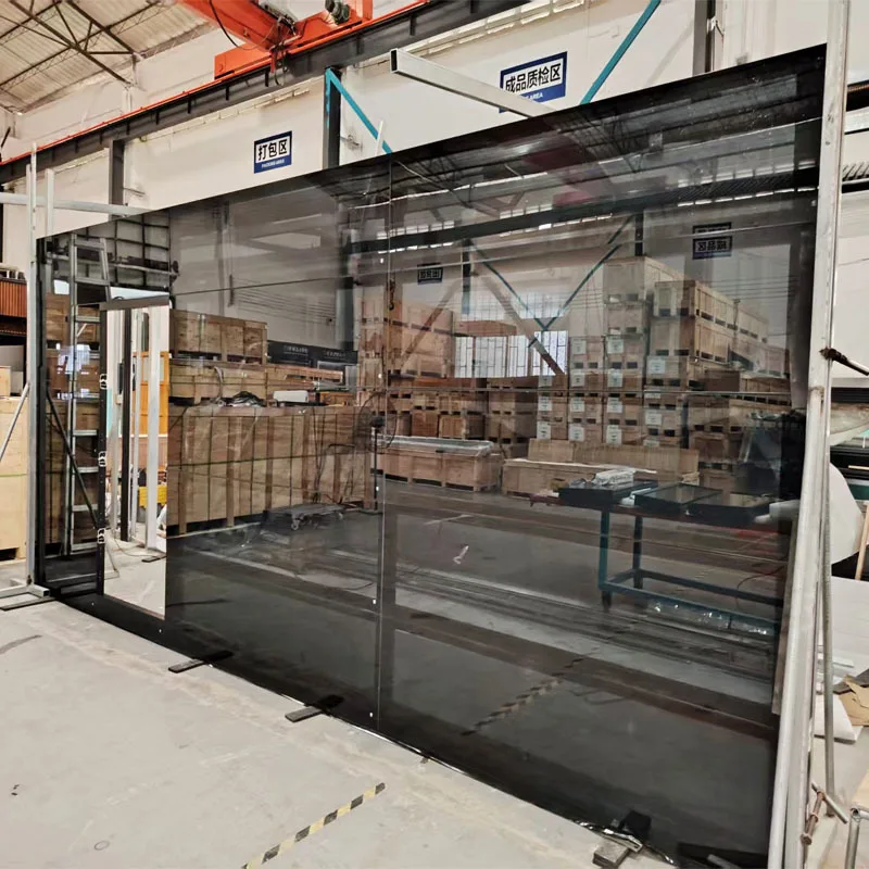 Tempered Glass Sectional Garage Door, Electric Transparent Overhead Door for Villa, 4S Store, Clear Automatic Sliding Gate