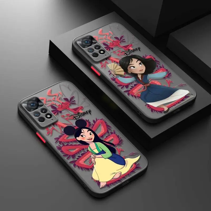 Disney Mulan Smells The Flowers For Redmi 12C 9C 9A Note 11 10 12 13 9 8 7 Pro Phone Case 5G Armor Cover Shockproof Matte Funda