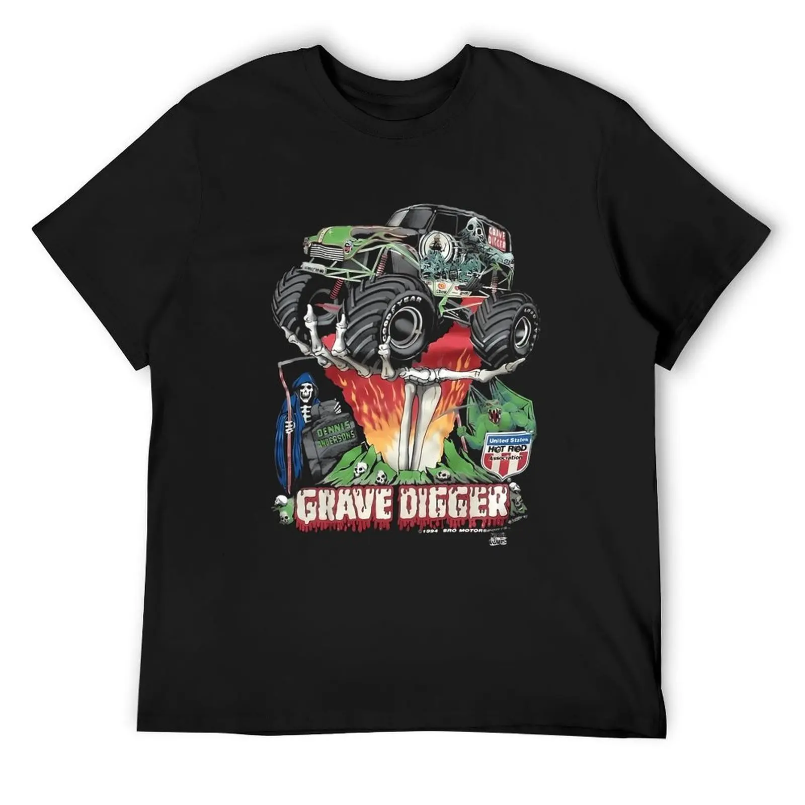 Grave Digger Dennis Racing Hype Vintage T-Shirt plus sizes graphic tee shirt plus size tops oversized mens clothing