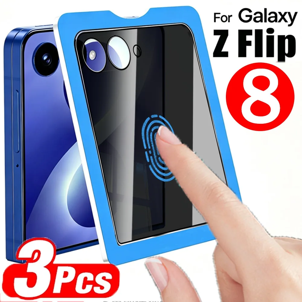 1-3Pcs Privacy Tempered Glass Easy Install for Samsung Galaxy Z Flip 8 Outer Screen Protectors Cover for Z Flip8 Protective Film