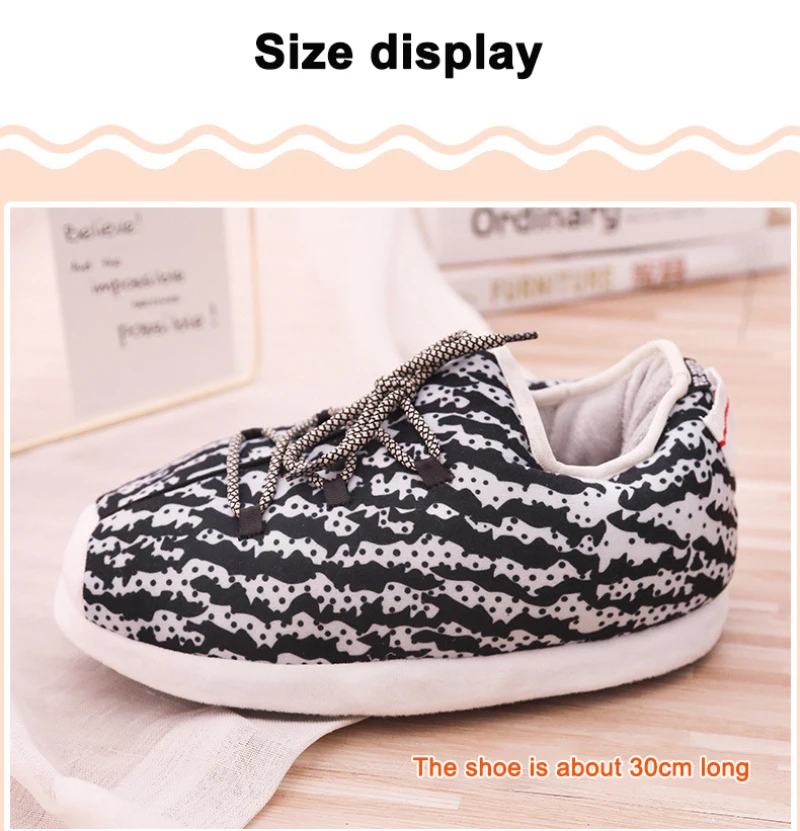 Unisex One Size Fits Most Eu 35-45 Winter Indoor Cotton Shoes Woman Warmth Home Slippers Women/Men Snug Sneakers Ladies Slipper