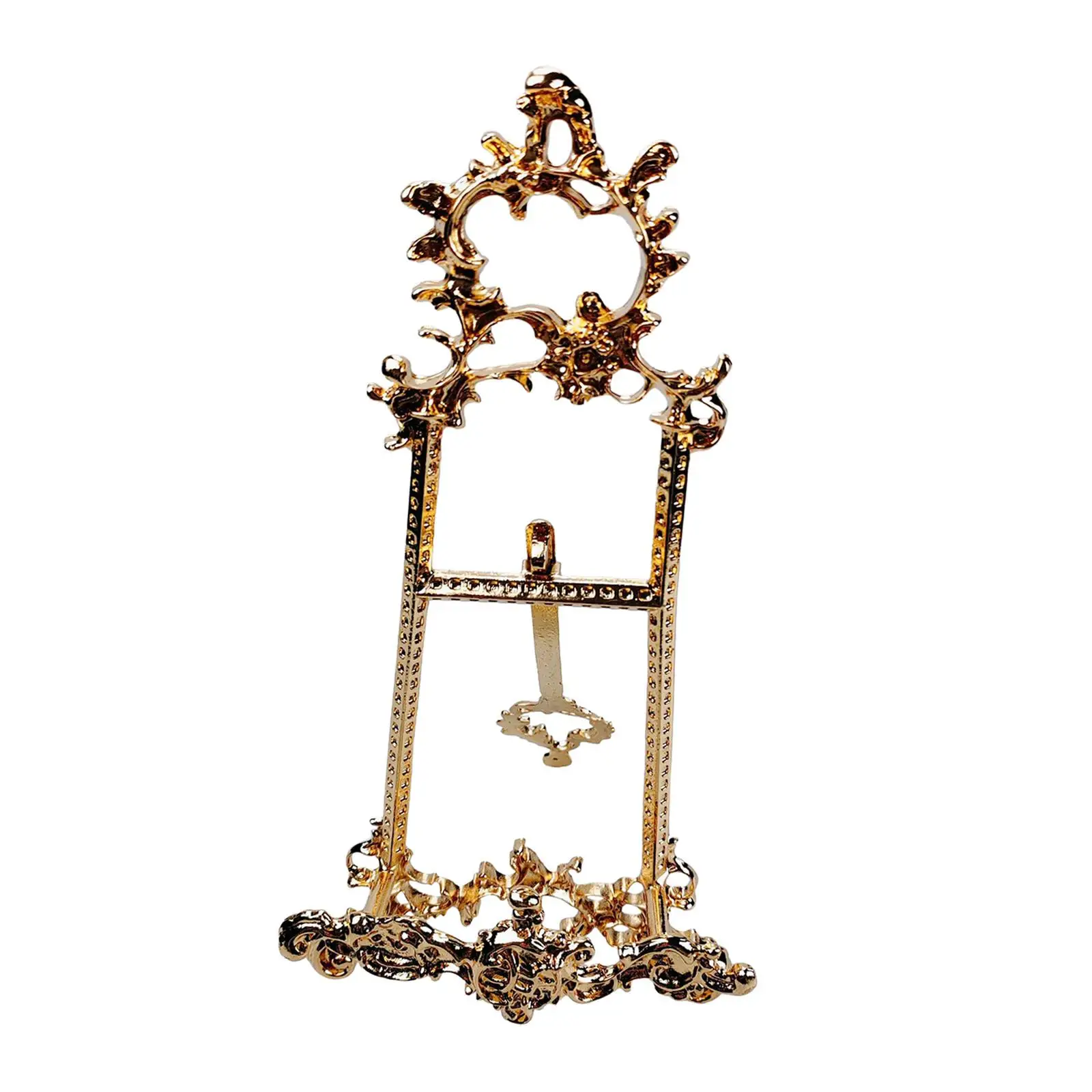 Frame Holder Bracket Storage Rack Picture Stand Alloy Easel Holder for Cabinet Living Room Weddings Tabletop Decorative Plate