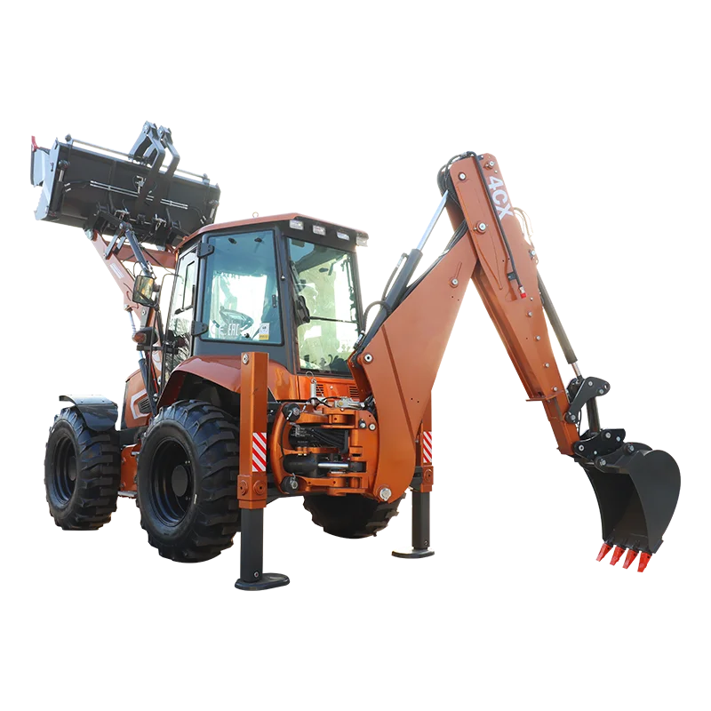 OEM Custom 4WD Mini Backhoe Loader Front Loader Rear Excavator for Construction Loading Earthmoving and Trenching