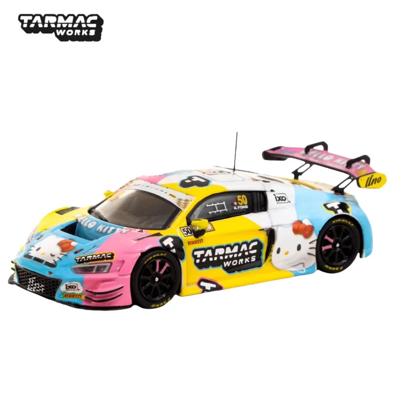 TW 1:64 Audi R8 LMS GT3 Evo II kitty painted alloy simulation model, children's collection toys, for children's holiday gifts.