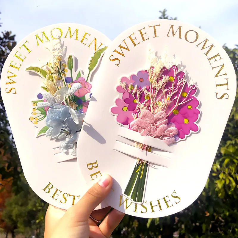 Greeting Card Diy Creative Dried Flowers Birthday Card 3D Blessing Card Mother's Day Christmas Greeting Cards With Envelope