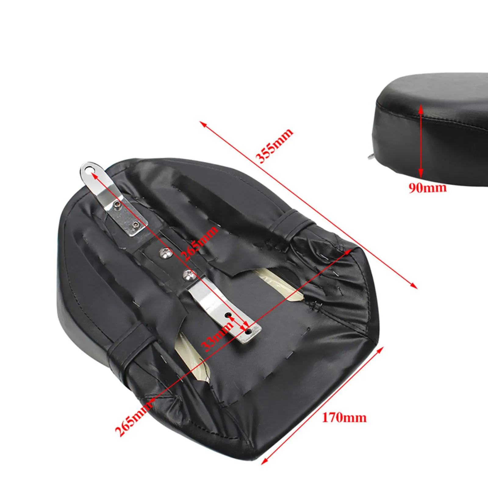 Motorcycle Rear Passenger Seat Cushion ,PU Leather Motorcycle Pillion Passenger Pad Seat, Replaces