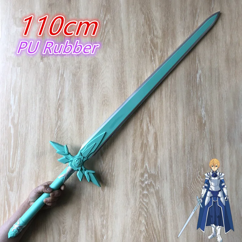 1:1 Sword Art Online Blue Rose Sword SAO Asuna Weapon Kirigaya Kazuto Dark Repulsor Elucidator Cosplay Safety PU Decorative Gift