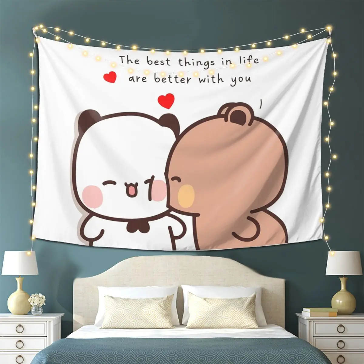 

Peach And Goma Bubu Dudu Balloon Tapestry Wall Hanging Aesthetic Home Decor Tapestries for Living Room Bedroom
