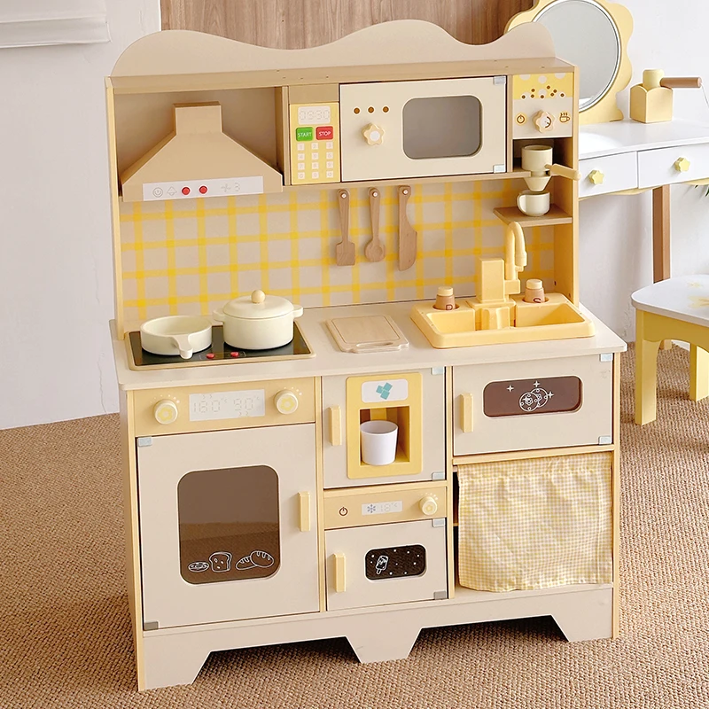 L'm'm Children Play House Simulated Kitchen Toy Yellow Simulated Cleaning