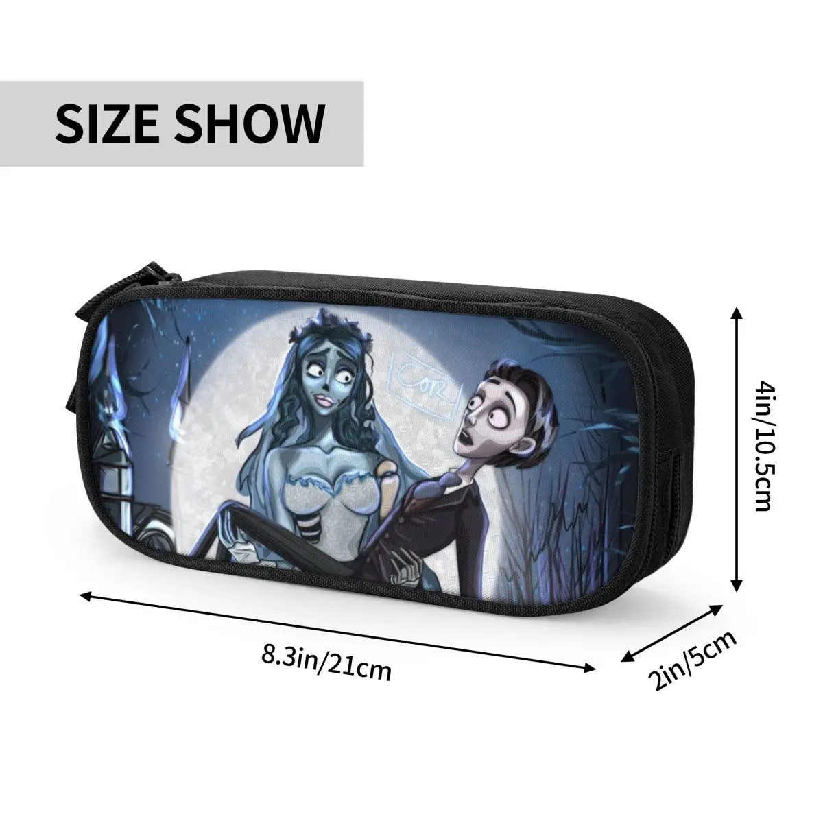 حافظة أقلام رصاص من The Corpse Bride Emily and Victor للفتيات والأولاد، تخزين كبير للهالوين، حقيبة أقلام رصاص لفيلم مخيف، ملحقات المدرسة