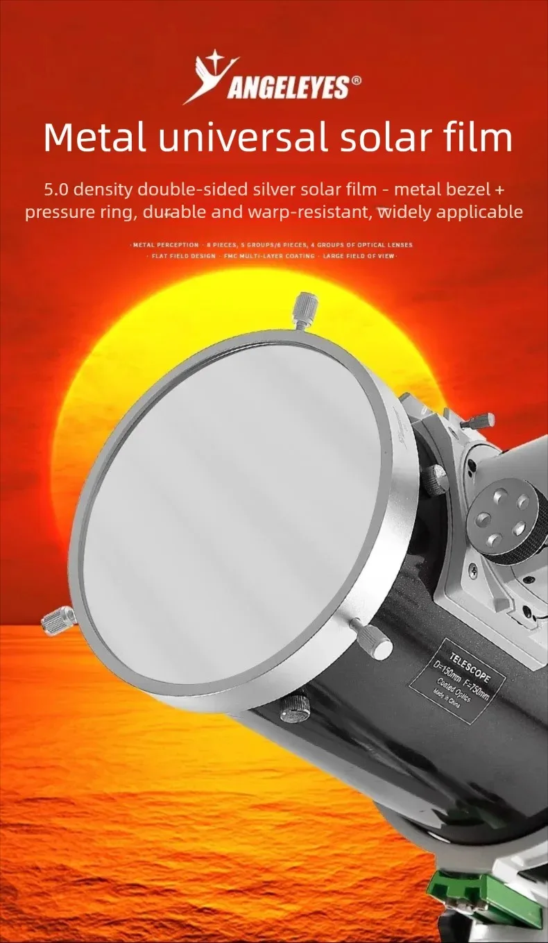 Angeleyes Sonnenfilter für Sonnenfinsternisse und Sonnenfleckenbeobachtung, kompatibel mit 80-250mm Teleskopen – Detail 1