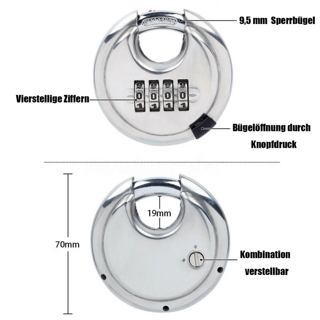 Stainless Steel Combination Lock Padlock Lock For Home Gate Door Warehouse