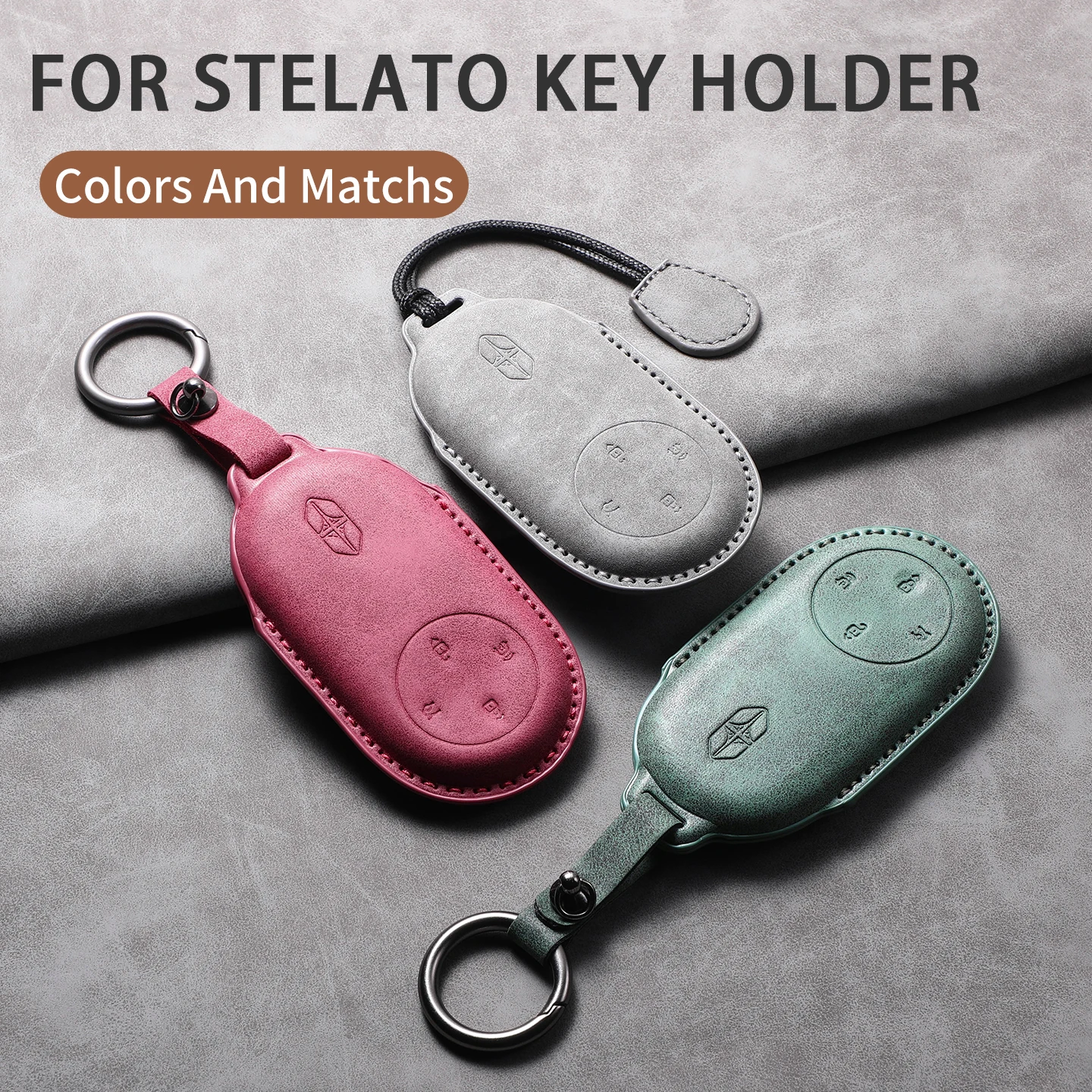 

For STELATO S9T 2025 Leather Car Key Case Cover For STELATO S9 Anti-Scratch Car Remote Key Protection Shell Decorative Accessory