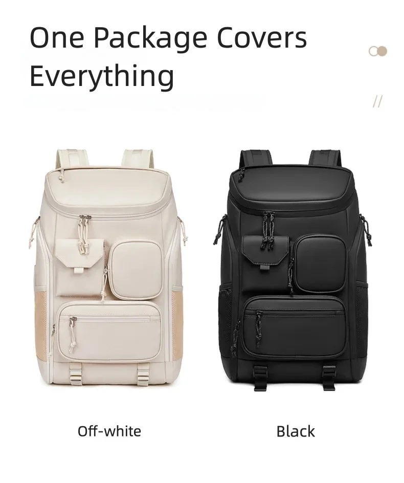 Unisex Oxford Cloth Travel Backpack Large Capacity Breathable Solid Color Business Office Commuter Laptop Rucksack