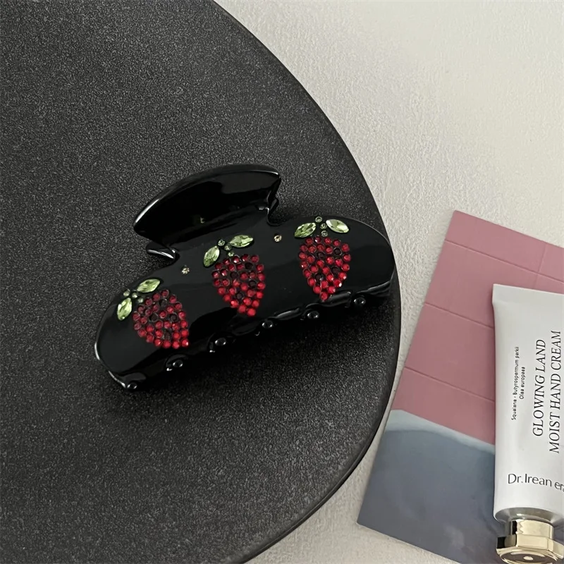 French retro acetate grab clip broken flower diamond ins hairpin Korean version girly style niche hair clip hair accessories