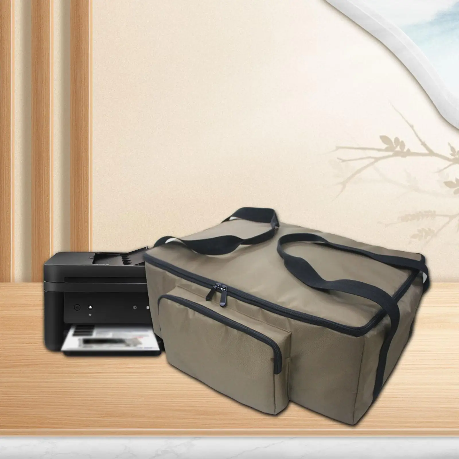Mobile Printer Storage Bag Accessories Dustproof Cover for Business for Men Accessories Carrying Case Khaki Oxford Cloth