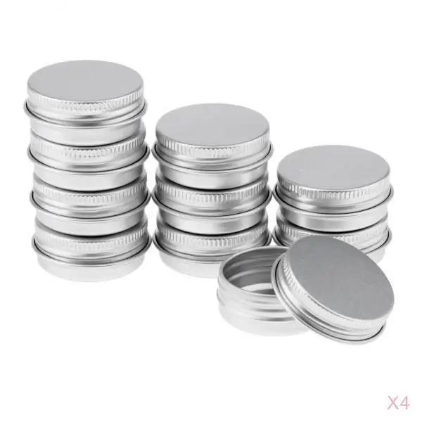 Tins for Salves Empty Aluminum Jar Containers with Lids for Lip Balm Cosmetics Sample and Travel Storage