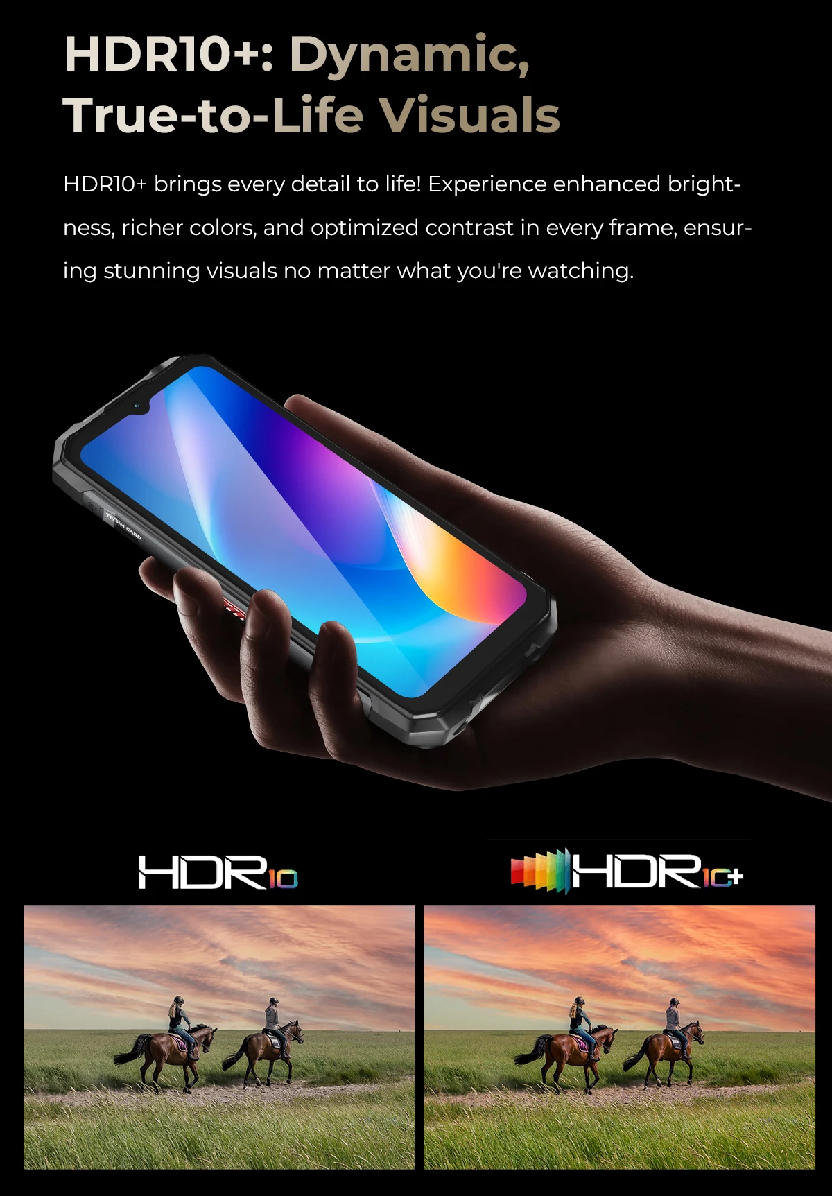 HOTWAV Hyper 7S Rugged Phone 5G Octa-core Android 15 Smartphone 6.6'' HD+ 120Hz 10800mAh 20W Mobile Phone 4GB 256GB Cellphone