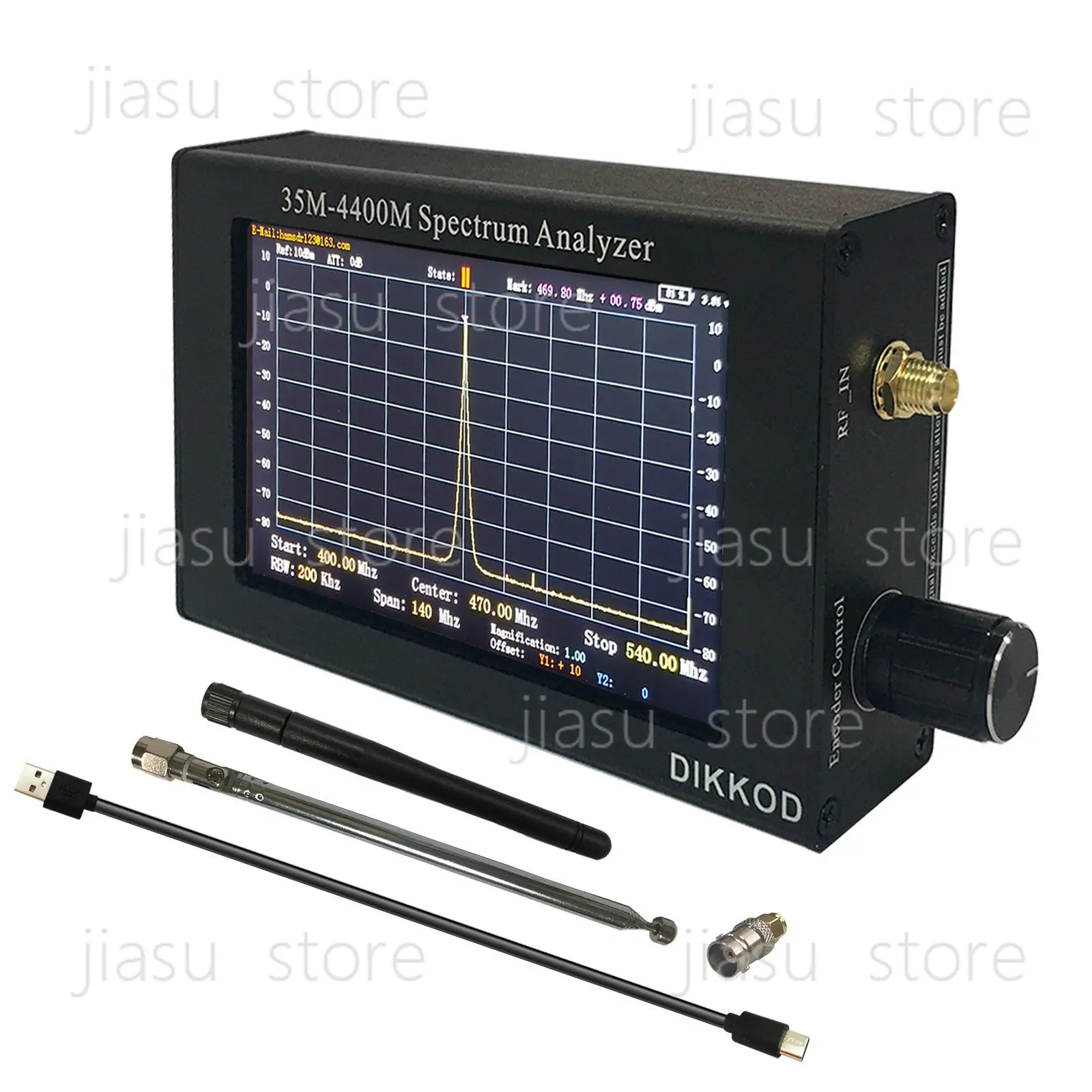 2026 Handheld RF Spectrum Analyzer 35MHz to 4.4GHz Portable RF Meter for EMC Pre-Compliance Lab High Frequency Analysis