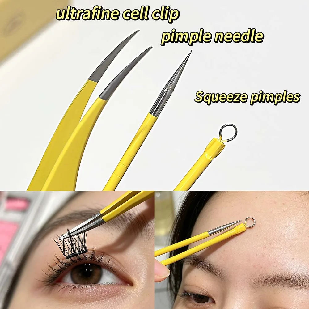 CAPPUVINI Blackhead Remover Tool Kit Stainless Steel Acne Comedone Extractor Tweezers Pimple Needle Loop Facial Cleaning Set