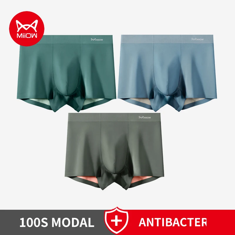 ATA IOW-Boxer Anti-Adorable pour Homme, Sous-Vêtement Doux et Soyeux, Sexy et Respirant, Culotte 100S, 3 Pièces