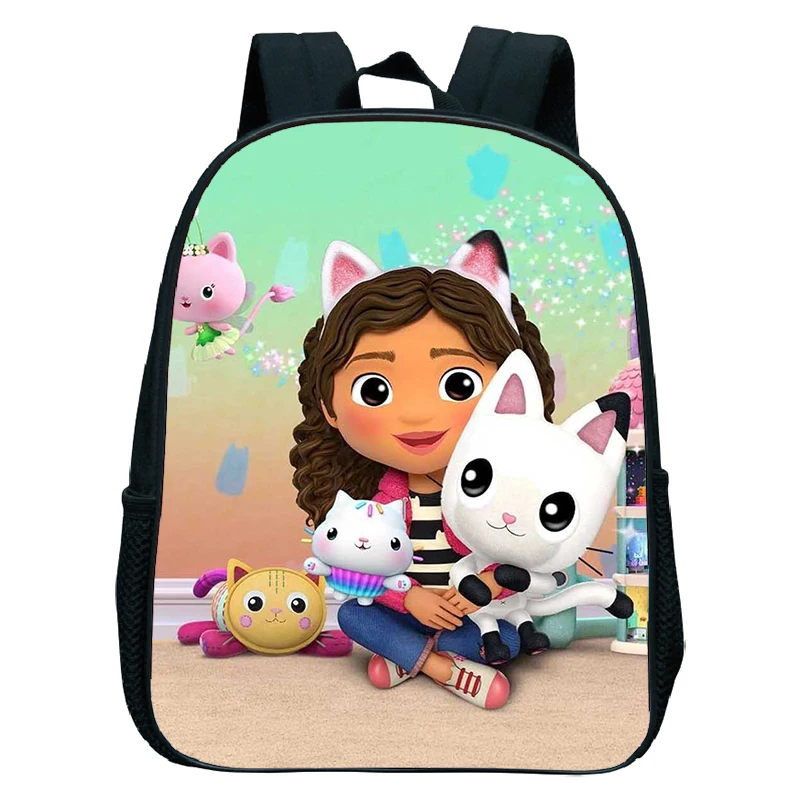 Borsa per l'asilo per bambini zaini per casa delle bambole di Gabby borsa da scuola impermeabile per cartoni animati per ragazzi e ragazze simpatiche borse per libri Anime Mochila