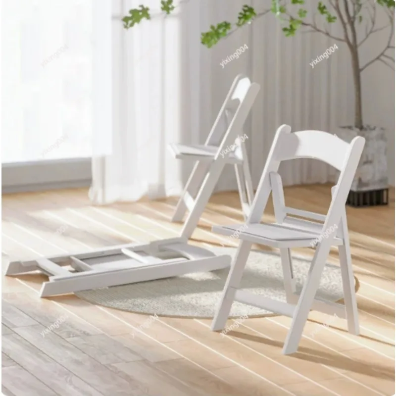 Portable Plastic Banquet Chair Foldable Backrest Guest Chair For Wedding Outdoor Party Use