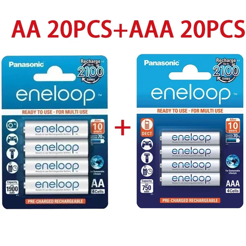 Panasonic Eneloop originele AA AAA oplaadbare batterij 1.2v 1900mAh 800mAh voorgeladen nimh geschikt voor zaklamp camera speelgoed