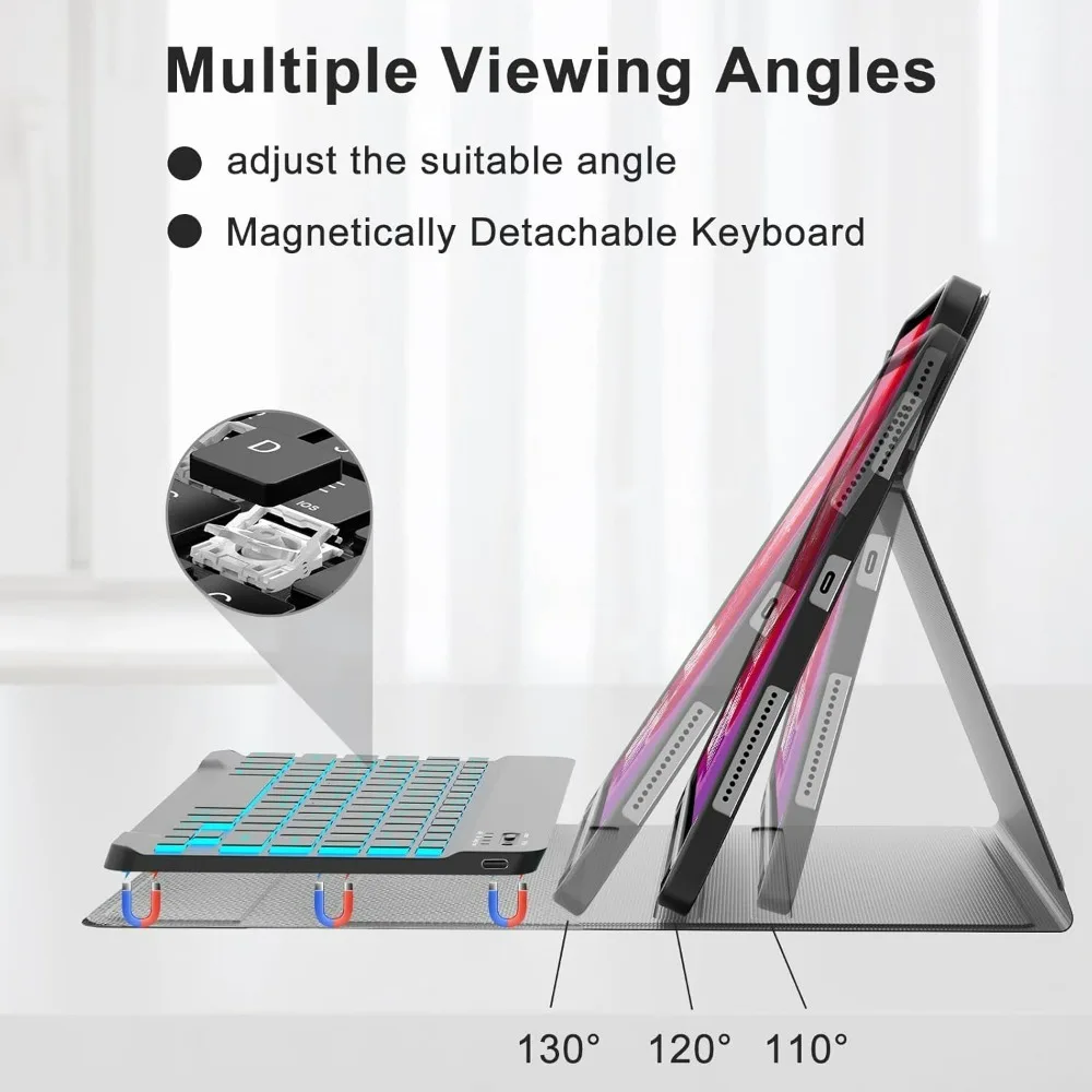 Lenovo Xiaoxin Pad 11インチ 2024/2025用タブレットケース、Lenovo Tab M11 / Idea Tab 11インチ用取り外し可能キーボードケース（ペンホルダー付き）