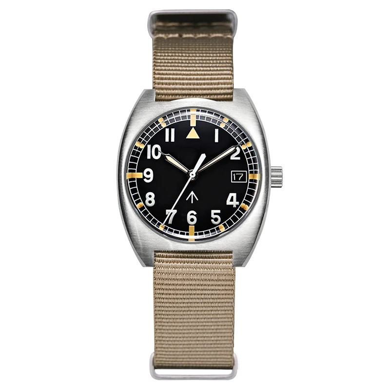 Baltany S2001 36MM W10 Militair Horloge Man Roestvrij Staal Mechanische Horloges Waterdicht Vintage Pilot Automatisch Veldhorloge