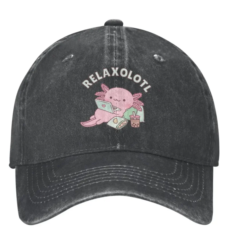 

Cute Relax Denim Baseball Cap A Lot Axolotl Women Men Design Trucker Hat Summer Casual Kpop Rock Dropshipping Baseball Caps