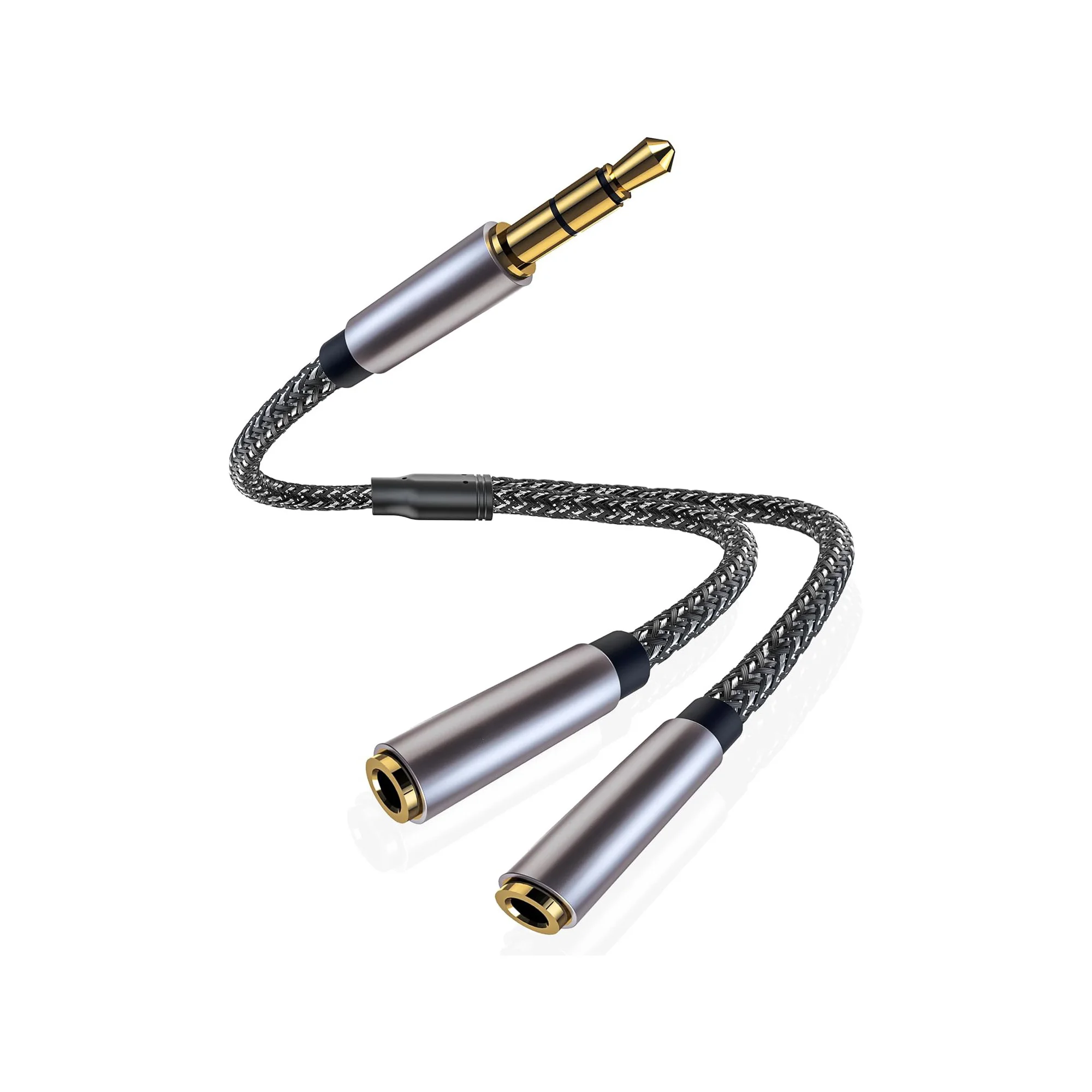 Y Splitter 3.5mm Audio Cable 1 Male To 2 Female Extension Cable for Earphone Headset Headphone MP3 MP4 Stereo Plug Adapter Jack