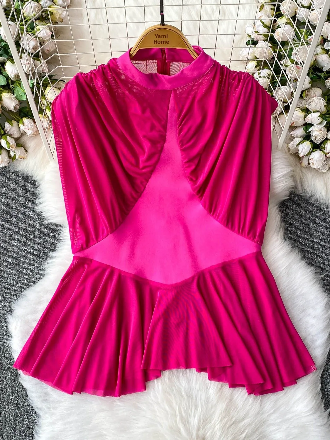 

Ретро сращенный топ Svel Me, женский летний дизайн, утягивающий асимметричный подол, корейский Sle