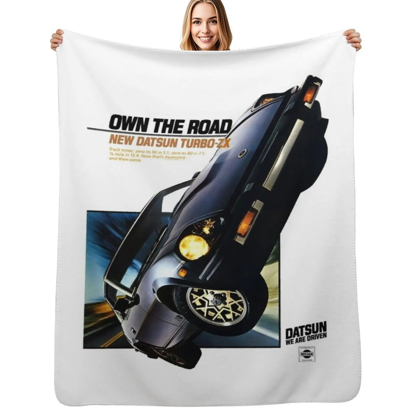 DATSUN ZX TURBO Throw Blanket Flannel Custom Multi-Purpose Blankets For Baby Personalized Gift Hair Blankets