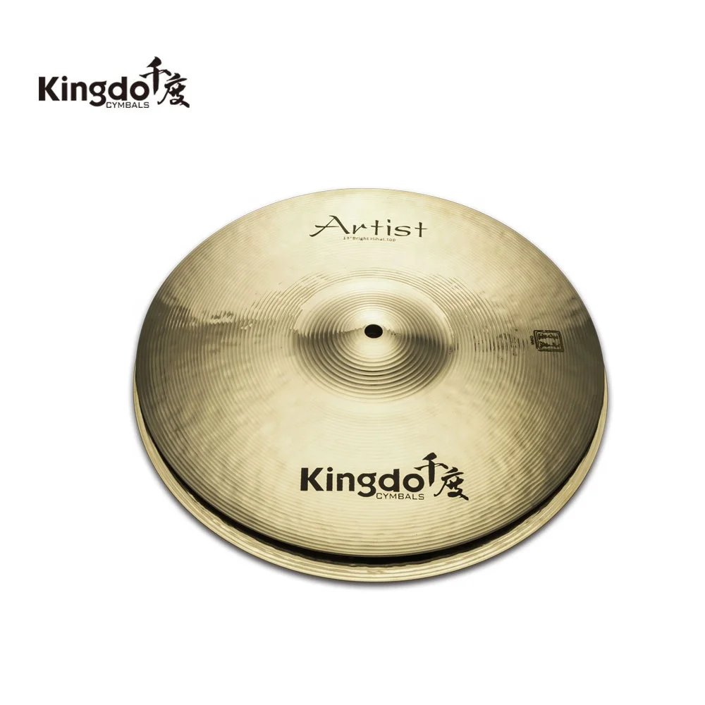 

Kingdo B20 Artist Bright 13'' Hihat Cymbals-Golden Color Professional Performance High Quality Handmade Drum Set
