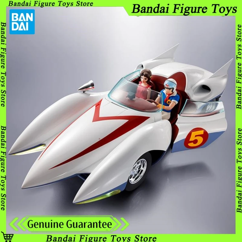 

2025 Genuine Bandai Speed Racer Mach 5 Go.Go.Go Alloy Figure Ornament Animation Character Model Toy Collection Christmas Gift