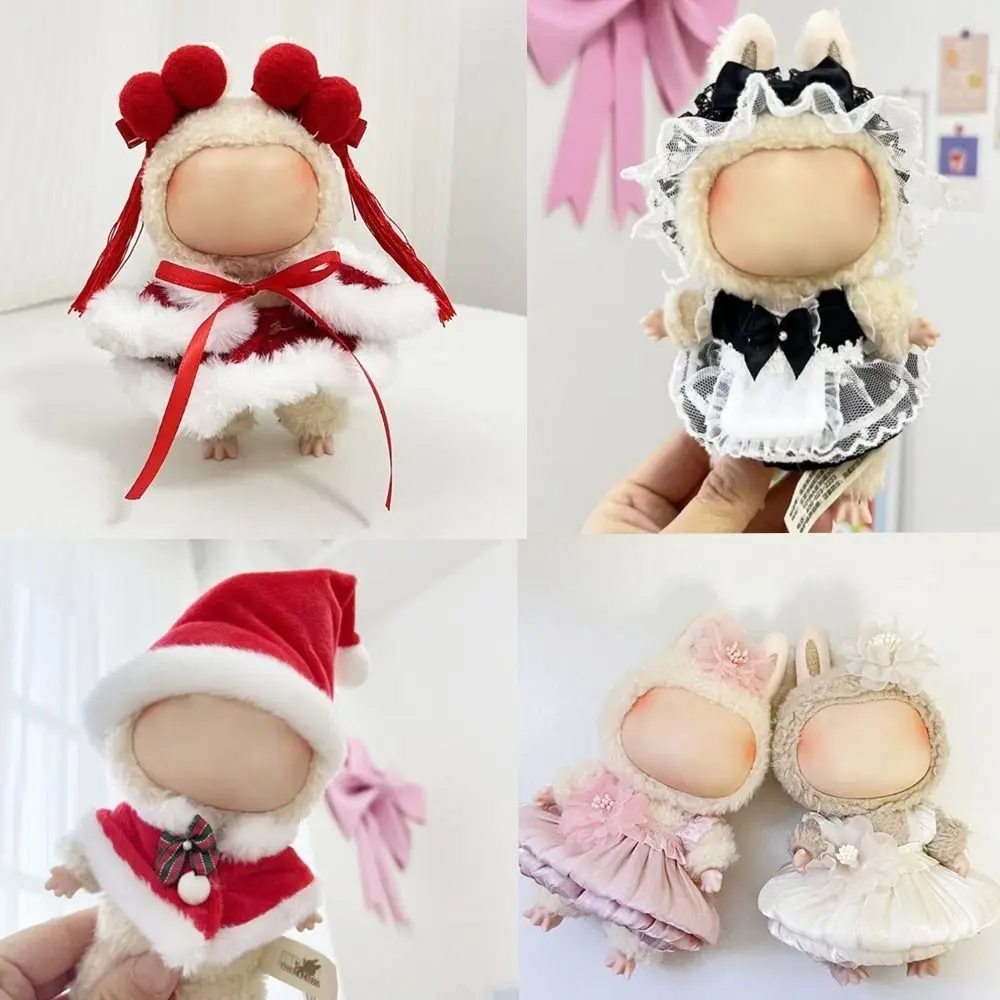 Mini Labubu Time To Chill Filled Doll Clothes Cos Gift DIY Labubu Clothes for Macaron gonna per bambole fatta a mano per bambola Labubu da 17cm