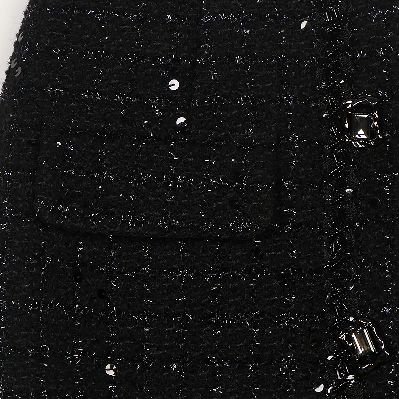 2025 fashionable, elegant, luxurious, and luxurious socialite style heavy industry sequin high-end temperament skirt