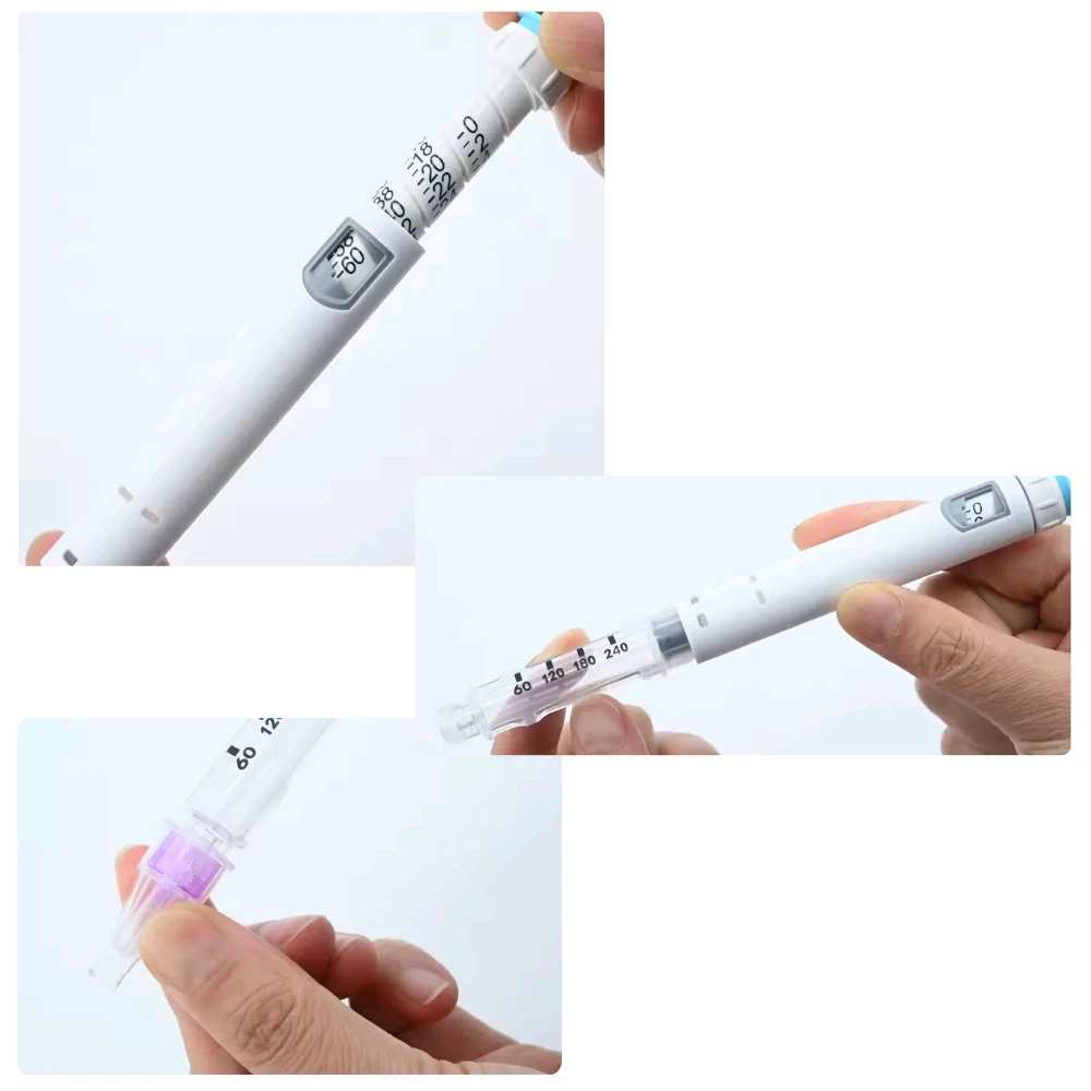 10PCS Hot Sale Disposable 60U Injection Pen Magic Pen With 3ml Glass Vial 31G 8MM Needle for Tattoo Pen insulin Syringe view 2
