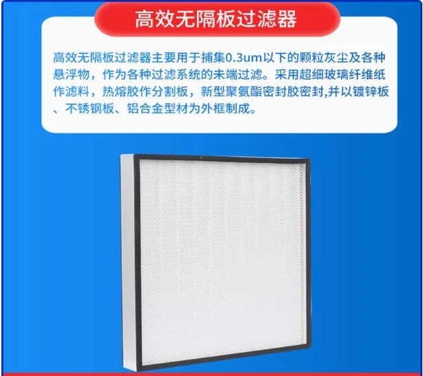 

Suitable for NoBaffle High Efficiency Filter H13h14 High Temperature Resistant AirFilter Dust-free Workshop Ffu Send Trend Clean