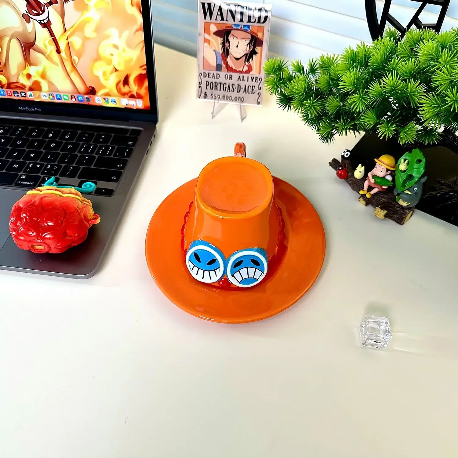 2024 New Anime One Piece Mug Water Cup Cosplay Creative Three Brothers Hat Shaped Coffee Cup Anime Chopper Ace Sabo Ceramic Cup