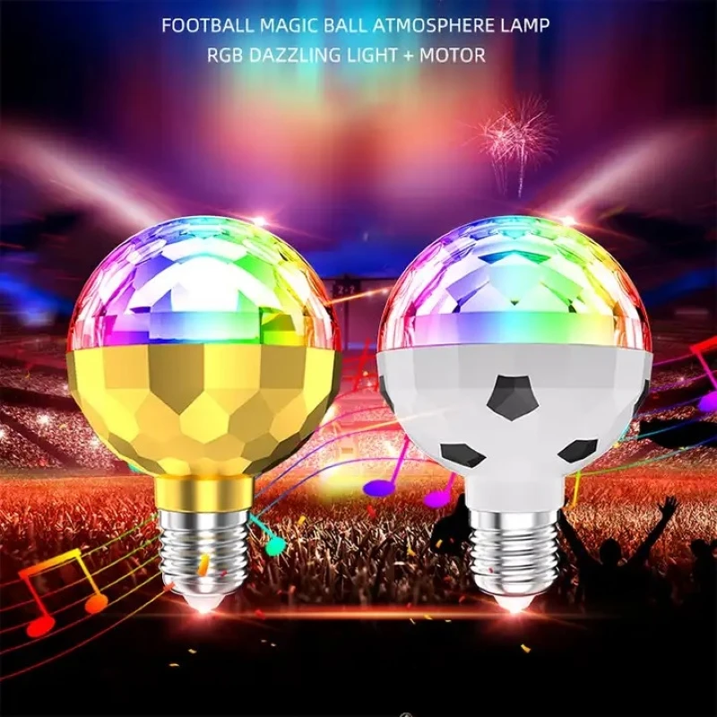 Newest 6W LED Disco Light Bulb E27 Rotating Strobe Bulbs RGB Color Crystal Stage Party Lights Disco Lamp Christmas lights85-265V