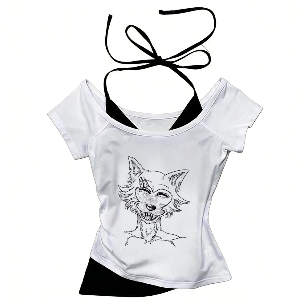 Camiseta corta Beastars para mujer, estilo emo y2k, manga divertida, camiseta divertida y2k, jojifuku linda y divertida