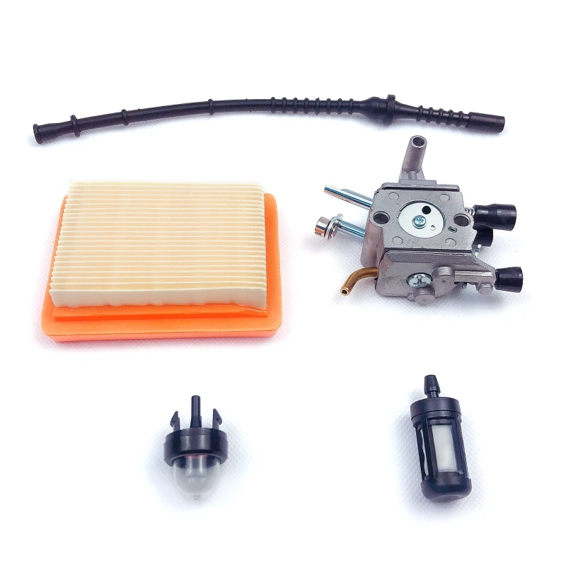 Carburetor Kit for FS400 FS450 FS480 String Trimmer Brush Cutter with Fuel Line Filter Primer Bulb Accessories