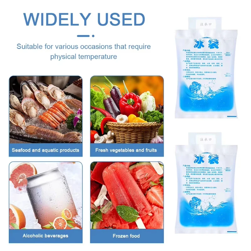100PC Gel Ice Packs Reusable Cold Compress Packs for Injuries Pain Relief Safe Eco-Friendly Hot and Cold Gel Packs Beer Cooler