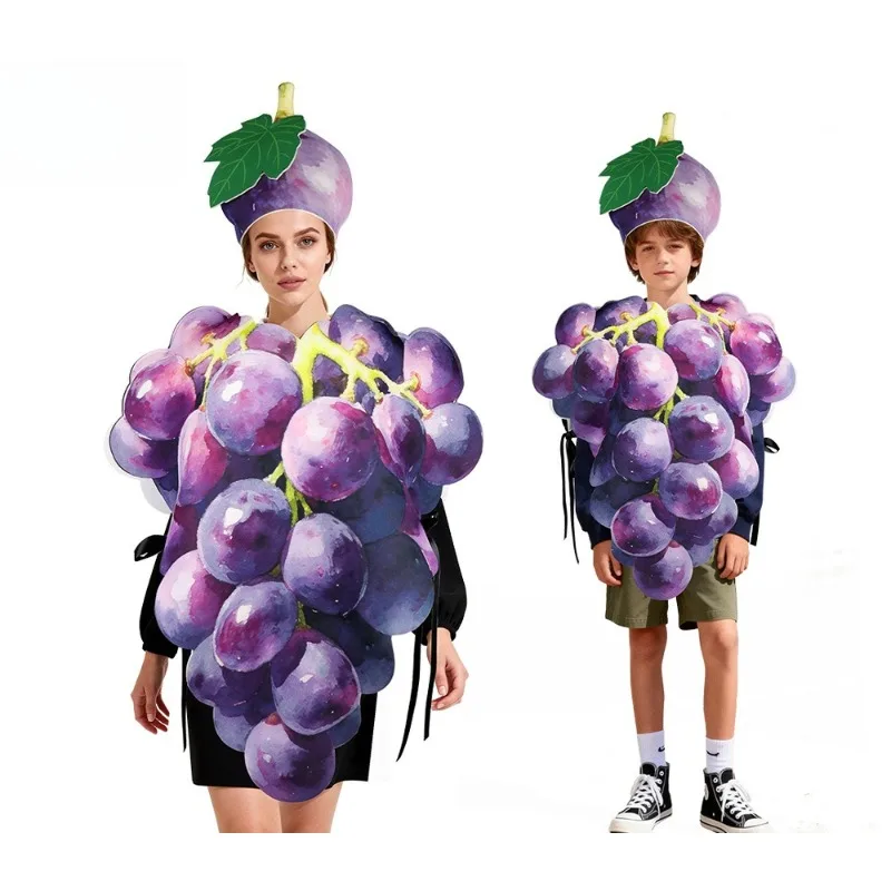 Halloween Adult Fun Fruit Grape Family Role Play Enfant Carnival Costume Set Couples Party Purim Stage Performance Outfit 2026 view 2
